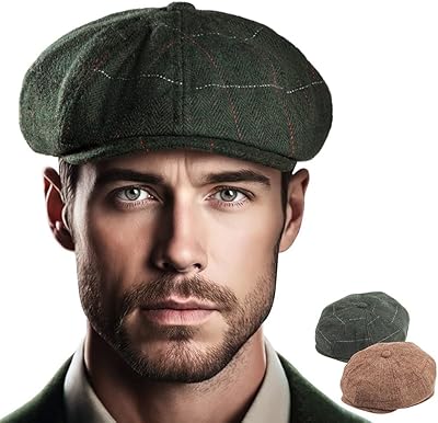 Ladybro Set of 2 newspaper hats with 8 men's panels, checkered for Ivy Tweed Peaky Blinders, men's cap.. Experience the future of shopping with DIAYTAR NIGERIA's extensive selection delivered in just 5-8 days.