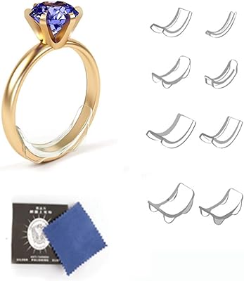 Set of adjustable adjustable rings of 8 pieces, invisible silicone ring of 8 sizes with polishing cloth for jewelry, loose ring protector (1 game).. DIAYTAR NIGERIA: Your affordable gateway to thousands of products delivered within a week.