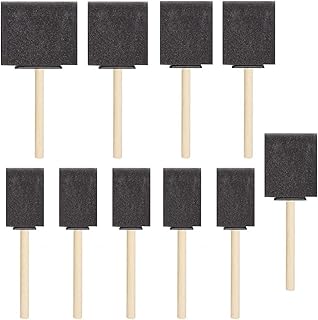 Foam brush, 10 pieces brushes in foam, 4 foam brush sizes with wooden handle for acrylic paint, dye, varnish, craftsmanship.. DIAYTAR NIGERIA: Where shopping dreams become reality with budget-friendly prices and prompt delivery.
