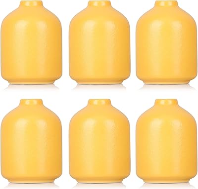 Ceramic vase, set of 6 to 6 small vases (yellow ensemble).. Great finds. Great prices. Fast shipping. That’s DIAYTAR Nigeria.