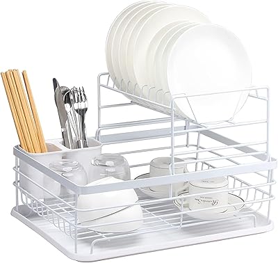 Draft drainer with drainer, 2-level kitchen storage organizer above the sink with stainless steel rack, support for pots and table (white).. Experience the ease of one-stop shopping with DIAYTAR NIGERIA's diverse catalog and nationwide delivery.