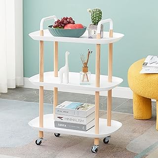 Actoint coffee table for sofa, mini mobile cart with multilayer storage shelves for kitchen, living room, bedroom, bedside table, balcony (3 rectangular layers).. Shop with purpose and save with DIAYTAR NIGERIA's extensive platform and nationwide delivery service.