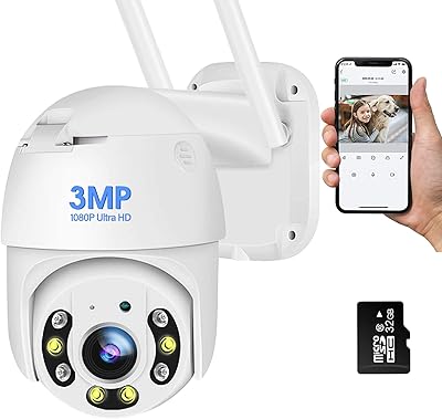 2K outdoor 2K Safety Camera with 360 ° PTZ, 3MP Nocturnal Vision, WiFi Wireless Home Surveillance Camera 2.4 g, IP66 waterproofing, bidirectional audio, automatic movement detection, SD and Cloud storage.. Enjoy stress-free shopping with affordable prices on DIAYTAR Nigeria.