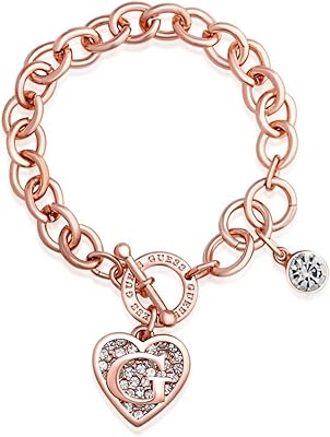 Circular -shaped meal chain bracelet with heart -shaped and logo pendant, one size, glass, without precious stones, one size, glass, without precious stones.. Shop with purpose and save with DIAYTAR NIGERIA's extensive platform and nationwide delivery service.