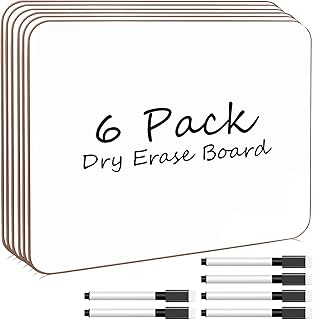 Package of 6 mini white tables erasable dry with 22.5 x 30 cm, durable mobile table for children, students, classroom, house, office work, paper games, pens.. DIAYTAR NIGERIA: Your partner in affordable online shopping with dependable delivery within 8 days.