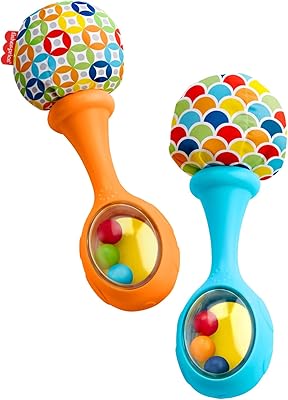 Maracas Fisher-Price, set of 2 toys for newborns, blue and orange, maracas nods and rock, baby toys from 3 months.. DIAYTAR NIGERIA: Where every shopping need is met with affordable prices and timely delivery.