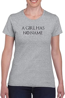Game of Thrones Femme \ "A girl has no name \" - image of Arya Stark in black, Size: Medium, Cotton - Gray.. DIAYTAR NIGERIA redefines convenience with our diverse marketplace and affordable nationwide shipping.