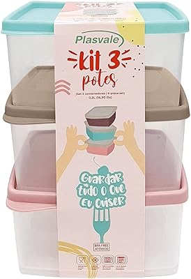 Plasvale - Set of plastic containers for the storage of foods of the Biovita colored line - 16.90 FL OZ - 6 parts (3 containers and 3 covers). Pass in the freezer, microwave and dishwasher-BPA without (multicolored).. DIAYTAR NIGERIA: Where smart shoppers find everything they need at prices they can afford.