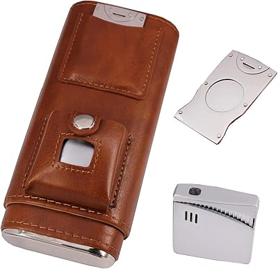 Luxury portable cigar case with 3 AMANCY supports with lighter and cigarette cut, excellent gift kit.. Affordable choices, delivered fast — that's the DIAYTAR Nigeria promise.