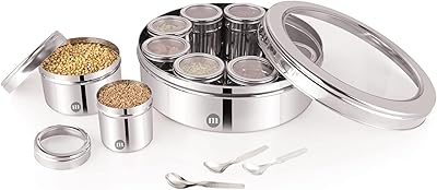 Maru spice box 9 in 1 in stainless steel elegant XL.. Your everyday shopping companion, DIAYTAR NIGERIA offers unbeatable value with nationwide delivery.