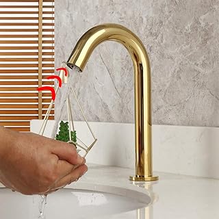 Automatic electronic tap without golden contact, handling bathroom sink taps on deck on deck.. Your shopping journey simplified with DIAYTAR NIGERIA's vast selection and budget-friendly shipping.