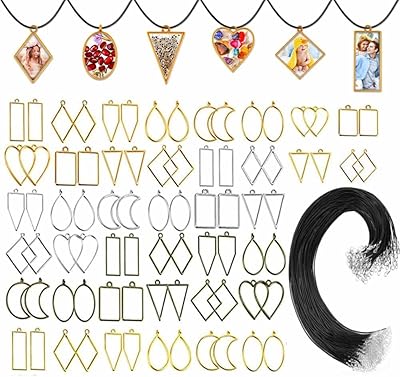 Goodrun 160 Pieces High necklaces + Wax necklaces with open edges for matching resin jewelry geometric flower frame handcrafted for girls women women resin earring collar manufacturing jewelry.. DIAYTAR NIGERIA: Where every shopping need is met with affordable prices and timely delivery.