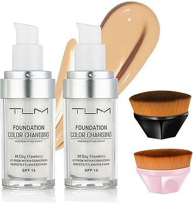 VUCATIN TLM Liquid color complexion color with 2 brushes - Complete natural color cover impeccable for basic makeup 30 ml (2pcs/2pinceaux).. DIAYTAR Nigeria: trusted by thousands for fast, reliable delivery.