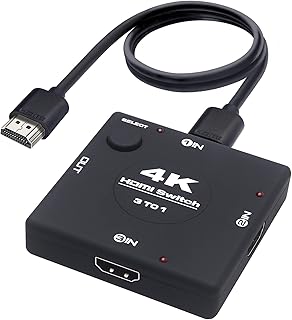 Yauhudy 4K HDMI2.0 switch, 3 -hdMI HDMI ports, 4K support for 60 Hz, 1080p, 3D, HDCP 2.2, HDMI 3 in 1 selector for PS5, X Box, projector, crystal player, monitor screen, TV case, etc... DIAYTAR NIGERIA: Your affordable shopping destination with thousands of products delivered in days.