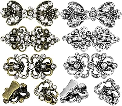 Vintage swirling abaya clips, classic cardigan clip in rhinestones, shawl collar, spitting pliers for shirts, girls dresses, 6 -room accessories, as indicated on images, steel alloy.. Shop with purpose at DIAYTAR NIGERIA, where your money goes further and delivery is always prompt.