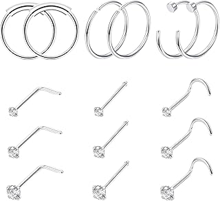 Lemei 15 pieces rings in surgical steel 22g surgical steel, Creole earrings for cartilage, 1.5 mm body drilling jewelry, 2 mm, 2.5 mm cubic zirconies, 15, stainless steel, cubic zirrcone.. DIAYTAR NIGERIA: Making online retail accessible to all with affordable nationwide shipping.
