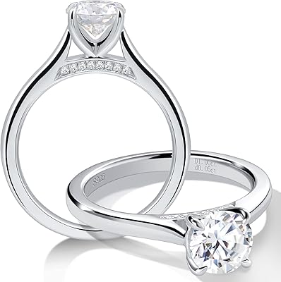 Solitary engagement ring Moissanite Getlove For Women in Sterling Silver.. DIAYTAR Nigeria delivers happiness in 5–8 days, no matter what you buy.