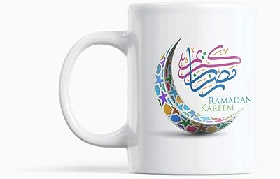Ramadan Kareem white coffee mug 3253 ml Gift.. DIAYTAR NIGERIA: Bringing the marketplace to every Nigerian with affordable prices and quick delivery.