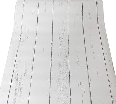 JL House Self-Adhesive Wallpaper in Vintage White Wood Vinyl Waterproof to peel off and glue for kitchen counter 45 cm x 300 cm.. DIAYTAR NIGERIA delivers what matters - quality, affordability, and prompt nationwide shipping.