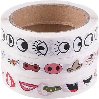 Ytyk ENOY 3 Rolls 3000 Pieces Colorful Sticker Auto-Adhesive Eyes Eyes Nose Houth Cartoon Easy to install for Home Decoration Artisanal Toys.. Join the movement — fast, affordable shopping only at DIAYTAR Nigeria.