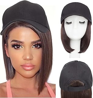 Hairro hat with hair attached for women, baseball hat wig, short hairstyle with square, smooth and adjustable synthetic hair extensions 6 "," 170g #6a light brown.. DIAYTAR NIGERIA delivers affordability and convenience to your doorstep within 8 days of purchase.