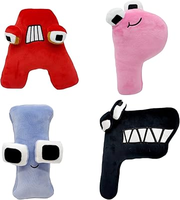 4 pieces Xspukon Alphabet toys in plush, soft plush decoration pillow, suitable for Christmas, Valentine's Day and Birthday Gifts.. DIAYTAR NIGERIA: Connecting every Nigerian with quality products at prices everyone can afford.