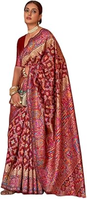 Traditional Indian Sari in Jamawar silk from cashmere with unwanted blouse for women.. No hassle, just shopping — DIAYTAR Nigeria delivers in under 8 days.