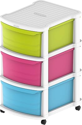 3 -level multipurpose storage cabinet with white cosmoplast multicolored casters and multicolored drawers.. Shop from Nigeria's largest product selection at DIAYTAR, with budget-friendly prices and swift delivery.