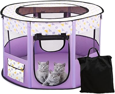 Large neostyle foldable park tent for pets, portable petable games for pets, delivery room for cats, interior and outdoor travel park for dogs, cats and rabbits with free transport case, 110 * 110 * 60 cm (purple).. From office supplies to fashion — DIAYTAR Nigeria brings it fast.