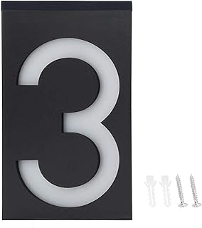 House number with solar energy LEDs, door panel, address panel, exterior LED light (n ° 3).. DIAYTAR NIGERIA: Where shopping meets satisfaction with affordable prices and prompt delivery services.