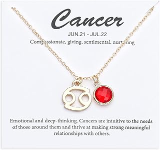 Tjolem Necklace with pendant in the form of a birth stone of the 14 -carat gold -plated zodiac, necklace with zodiac pendant, birthday gift for women and girls, zinc, zircon.. DIAYTAR NIGERIA delivers satisfaction with every purchase through our affordable and reliable service.
