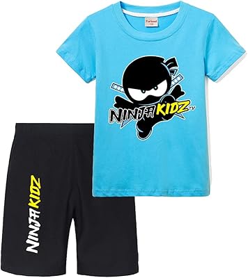 Forlcool Ensemble T-shirt in round colored colored colored for men ninja kidz for boys and girls, 100 % T-shirt and short sleeves for children.. DIAYTAR NIGERIA: Where convenience meets affordability with delivery across Nigeria in under 8 days.