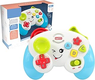Baby Mumoo Bear electric game controller toy | Interactive learning handle with lights, music, ABCD and digital pavement buttons | Random color (blue).. Great finds. Great prices. Fast shipping. That’s DIAYTAR Nigeria.