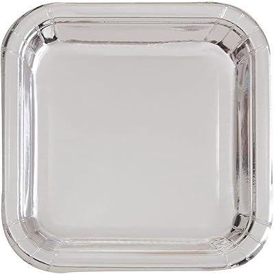 Unique aluminum square party plates, 8 pieces, 7 inch length, silver.. DIAYTAR NIGERIA delivers what you want at prices you'll love, all within 5-8 days nationwide.