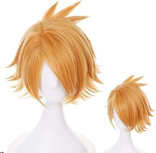 Short golden wig Osias Denki Kaminari with wig cups.. Your digital shopping destination, DIAYTAR NIGERIA combines variety with affordability and quick delivery.