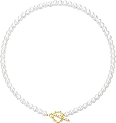 Wwbginf necklace with pendant in false 6 mm pearls, 14 -carat gold plated, pearl jewelry for women and girls, gold, false pearls.. Experience the convenience of online shopping with DIAYTAR NIGERIA's reliable 5-8 day delivery service.
