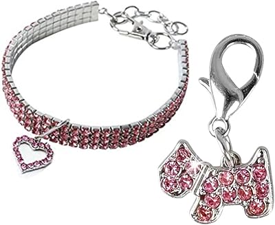 Set of 2 pet necklaces in sparkling rhinestones with pendants.. Thousands of choices. Zero hassle. All thanks to DIAYTAR Nigeria.