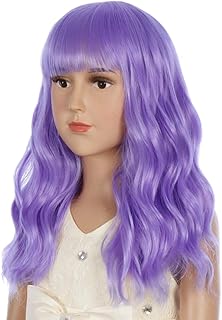 Duduwig kids girl's short curly purple wigs with air bangs synthetic cosplay hair wig (violet clair).. Your trusted e-commerce destination, DIAYTAR NIGERIA offers extensive variety with reliable shipping.