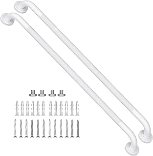 Package of 2 36 -inch white oiled shower bars with handle.. For everyday items and more, trust DIAYTAR Nigeria.