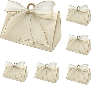 20 pieces with wedding candy boxes, Beige wedding dragees boxes, chocolate dragees boxes with wooden pearls and ribbon for wedding festival, baby shower, birthday decoration supplies.. Shop with confidence at DIAYTAR NIGERIA, where affordability meets reliability in less than 8 days.