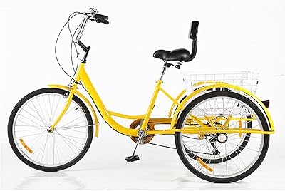 24 -inch tricycle with large basket for shopping, exercise and entertainment (color: yellow).. DIAYTAR NIGERIA: Your trusted partner for affordable online shopping with reliable delivery timeframes.