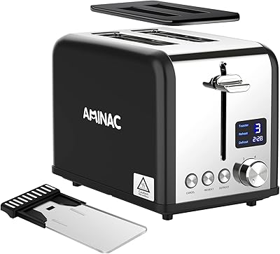 2 slices Aminac toaster with LED screen Extra-wide slots by 15 ".. DIAYTAR NIGERIA: Your trusted marketplace that combines variety, affordability and reliable shipping.
