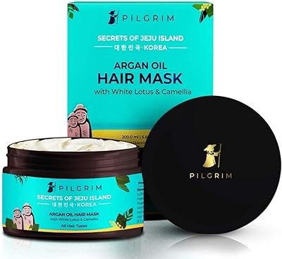 Pilgrim hair mask with Korean argan oil for dry hair and frizzy with white lotus and camellia | Hair mask to smooth the hair, hydrate deeply and control hair loss | For men and women | 200 ml.. DIAYTAR NIGERIA: Making online shopping accessible to all Nigerians with our affordable platform.