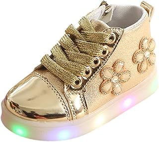 LED Brorowing Light Sports Shoes for children and girls (gold, size 30).. DIAYTAR NIGERIA connects your desires with reality through our affordable e-commerce platform and quick delivery.