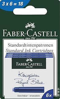 Fiber-Castell Bubble Pack ink cartridge, 18 pieces, 201621, erasable royal blue ink, 66 x 110 x 30 mm.. Big selection, small prices — shop now on DIAYTAR Nigeria.