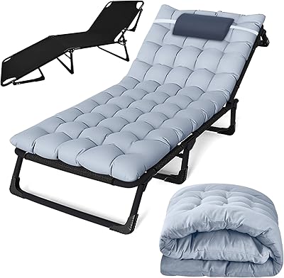 Long chair tilting 4 positions with mattress and pillow, outdoor folding campsite for adults, foldable and portable outdoor sleeping bed, garden, beach, swimming pool.. DIAYTAR NIGERIA brings quality products to every corner of Nigeria at prices everyone can afford.