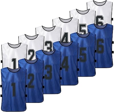 12 pieces football team jerseys for adults, two colors, fast drying, sports football team for young people, numbered training jerseys.. Experience budget-friendly shopping at DIAYTAR NIGERIA, Nigeria's premier online marketplace with quick delivery.