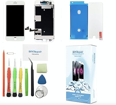 LCD IPhone 8 Plus (5.5 inch) screen repair kit with offered shell, waterproof adhesive, tempered glass, tools, instructions (white).. DIAYTAR NIGERIA: Your partner in affordable shopping with nationwide delivery in just 5-8 days.