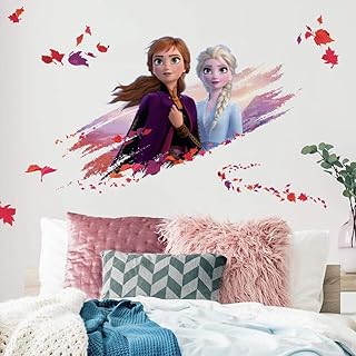 Large roomous wall poster for children, Disney the Snow Queen 2, Elsa and Anna, Violet, Orange, Red.. DIAYTAR NIGERIA: Where shopping is affordable, selection is vast, and delivery is always reliable.