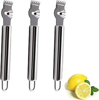 Cocktail lemon peeler in 3-room stainless steel, orange citrus peeler with channel knife, kitchen accessories, kitchen knife and bar, dishwasher washable.. DIAYTAR NIGERIA: Creating access to affordable products for every Nigerian with our swift delivery service.